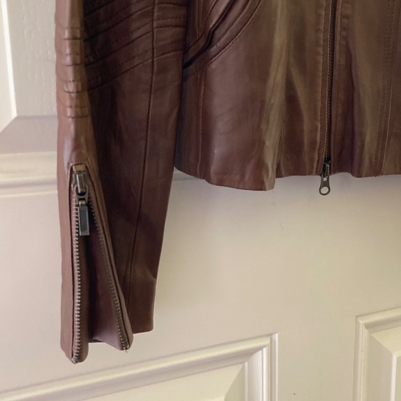 Bagatelle Leather Double Zip Front Jacket/Chocolate/Size 12/EUC/WORN ONCE!!! - Picture 6 of 9
